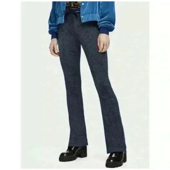 Scotch & Soda Flared Lurex Pants High Rise Metallic Knit Stretch Size S - Picture 1 of 12